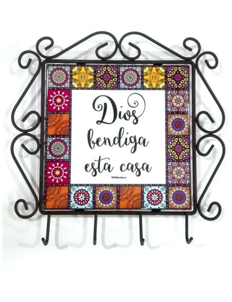 Azulejo con Marco - Dios bendiga esta casa Azulejo con Marco - Dios bendiga esta casa