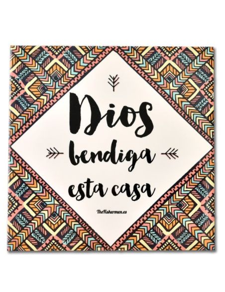 Azulejo Boho - Dios bendiga esta casa Azulejo Boho - Dios bendiga esta casa