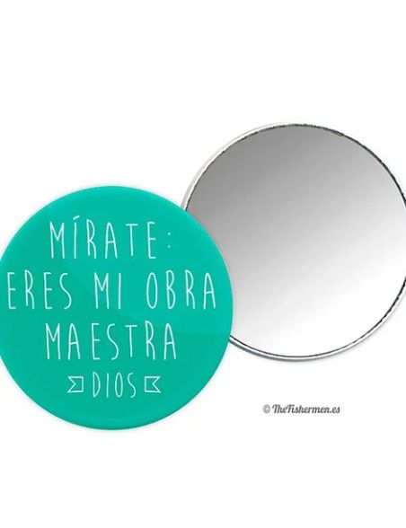 Espejo Mírate: eres mi obra maestra (Dios) - Turquesa