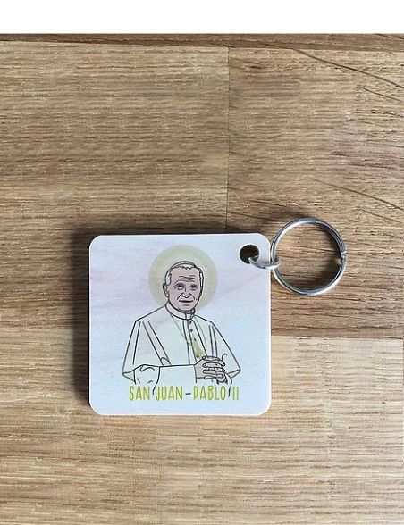 Llavero de madera - No tengáis miedo (San Juan Pablo II)