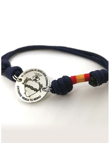 PULSERA DETENTE DISCO DE ACERO Y CORDÓN PARACAIDISTA DETALLE BANDERA PULSERA DETENTE DISCO DE ACERO Y CORDÓN PARACAIDISTA DETALLE BANDERA