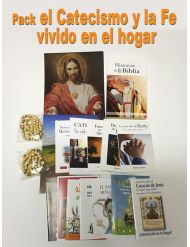 Pack el Catecismo y la Fe  vivido en el hogar (14 libros + 2 rosarios + imagen Sagrado Corazón)
