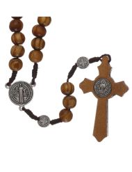 Olive Wood Rosary Medal Saint Benedict