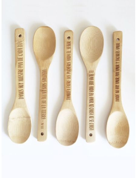 Set de 5 cucharas de bambú 