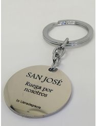 Llavero · "San José" · Acero 3,5 cm con cadena