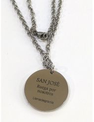 Gargantilla · "San José" Cadena y medalla acero 2,5 cm