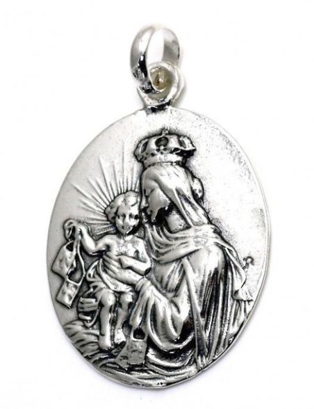 Colgante "Virgen del Carmen" plata de ley (3cm largo)