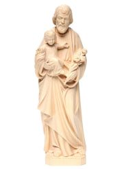 San José con el Niño Jesús en Madera Natural (12 cm)