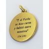 Pulsera de Navidad · Sagrada Familia (Medalla Acero inox dorada 2cm  y pompón)