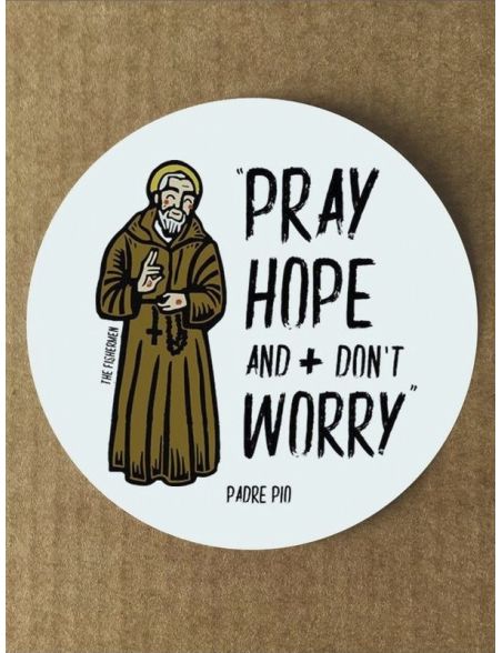 Pegatina · Padre Pío: Reza, espera y no te preocupes