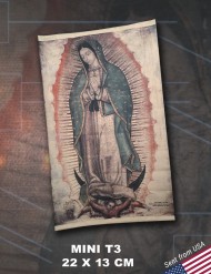 (Only USA) Replica Tilma of Our Lady of Guadalupe (T3 MINI size - 22 X 13 cm)