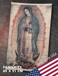 (Only USA) Replica Tilma of Our Lady of Guadalupe (T2 Family size - 89 x 51 cm)