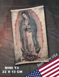 (Only USA) Replica Tilma of Our Lady of Guadalupe (T3 MINI size - 22 X 13 cm)