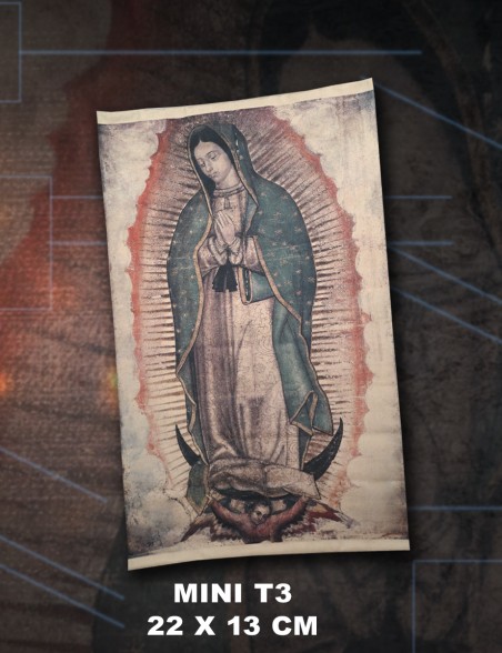 Tilma Réplica Virgen de Guadalupe (Tamaño T3 Mini - 22 x 13 cm)