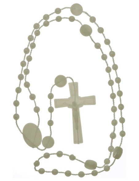 25 Rosarios Nuestra Señora de Lourdes de nylon fosforescente