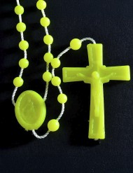 25 Rosarios Nylon Fluorescente amarillo