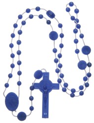 25 Rosarios nylon azul San...