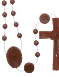 25 Rosarios marrón nylon Virgen de la Medalla Milagrosa