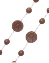 25 Rosarios marrón nylon Virgen de la Medalla Milagrosa