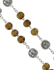 Rosario metal madera San José (3 cuentas)