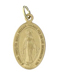Medalla milagrosa aluminio dorada 22x15 mm