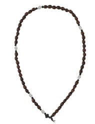 Rosario pulsera San Benito granos ovalados madera