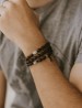 Rosario pulsera San Benito granos ovalados madera
