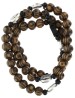Rosario pulsera para jóvenes olivo bicolor elástico San Benito