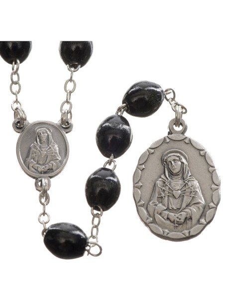 Rosario devocional "Virgen de los Dolores" negro