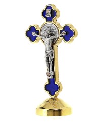 "Cruz San Benito" para mesa metal gótico azul (4 x 2 cm)