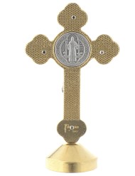 "Cruz San Benito" para mesa metal gótico azul (8 x 4 cm)