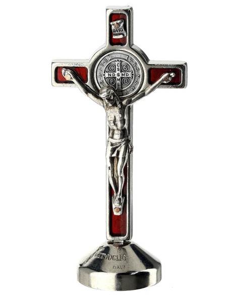 "Cruz San Benito" para mesa roja plateada (7 cm)