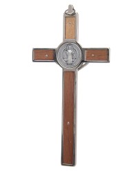 "Cruz San Benito" zamak madera (8 cm)