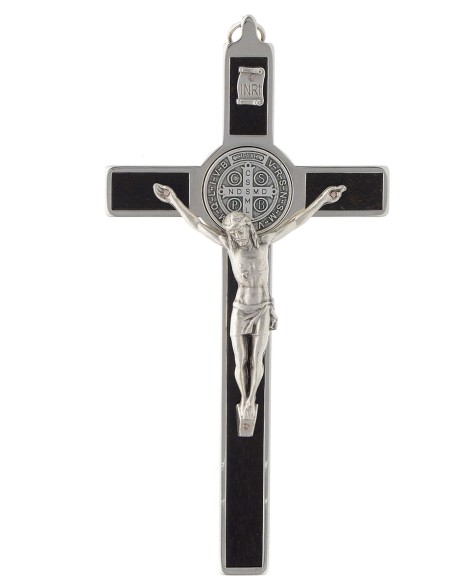 "Cruz San Benito" taracea madera (16x8 cm)