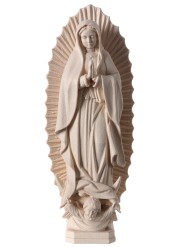 Virgen de Guadalupe madera natural (12 cm)