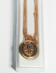 Medalla de San Benito - metal dorado 2cm